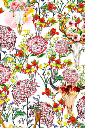 玉兰花印花华亿平台图片