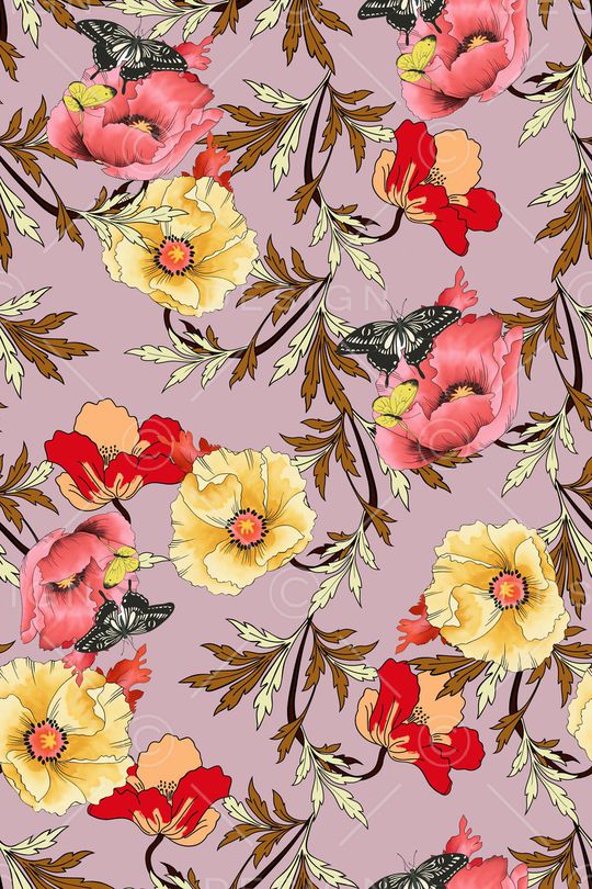 花卉印花华亿平台图片