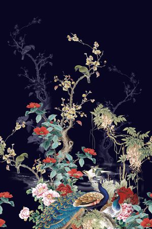 牡丹印花华亿平台图片