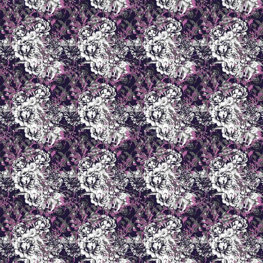 水彩花卉印花华亿平台图片