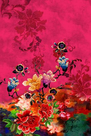 牡丹印花华亿平台图片