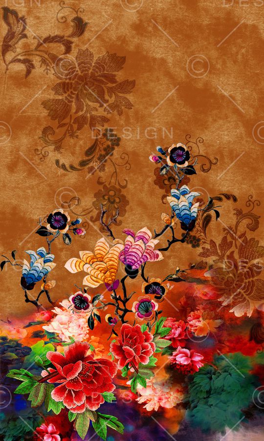 牡丹印花华亿平台图片