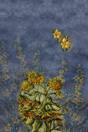 向日葵印花华亿平台图片