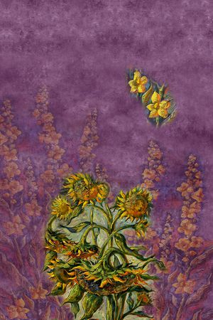 向日葵印花华亿平台图片