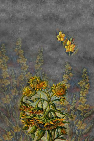 向日葵印花华亿平台图片