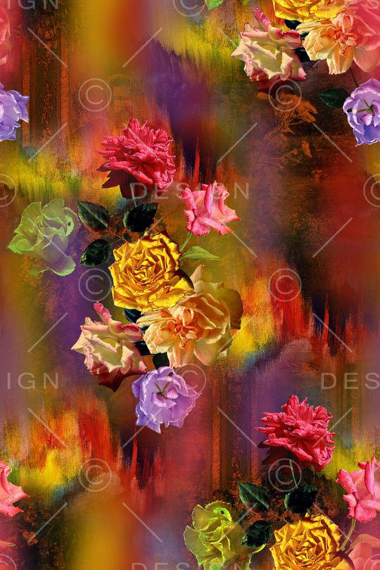 花卉印花华亿平台图片