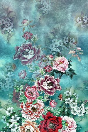 牡丹印花华亿平台图片