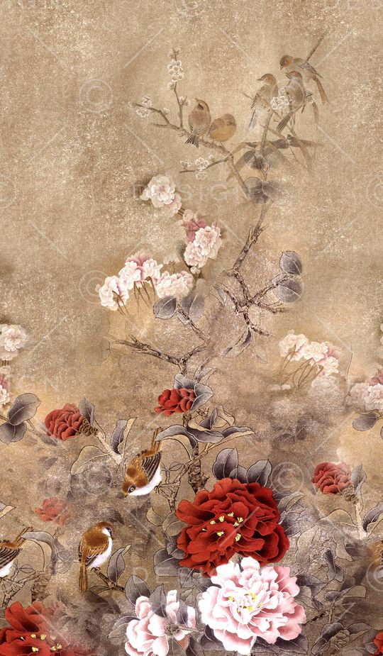 牡丹印花华亿平台图片