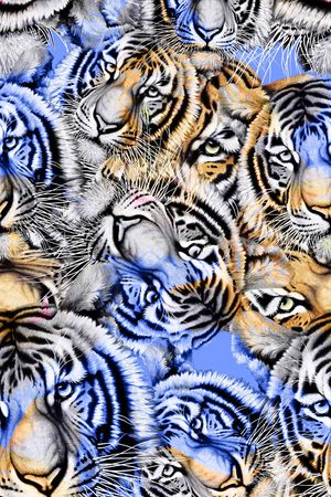 蓝色印花华亿平台图片