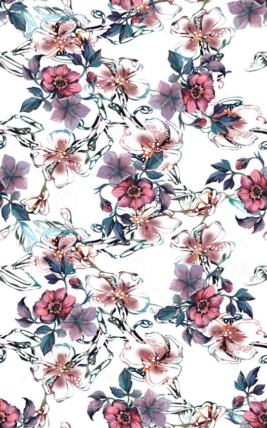 花卉印花华亿平台图片