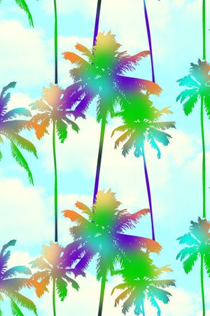 椰子树印花华亿平台图片