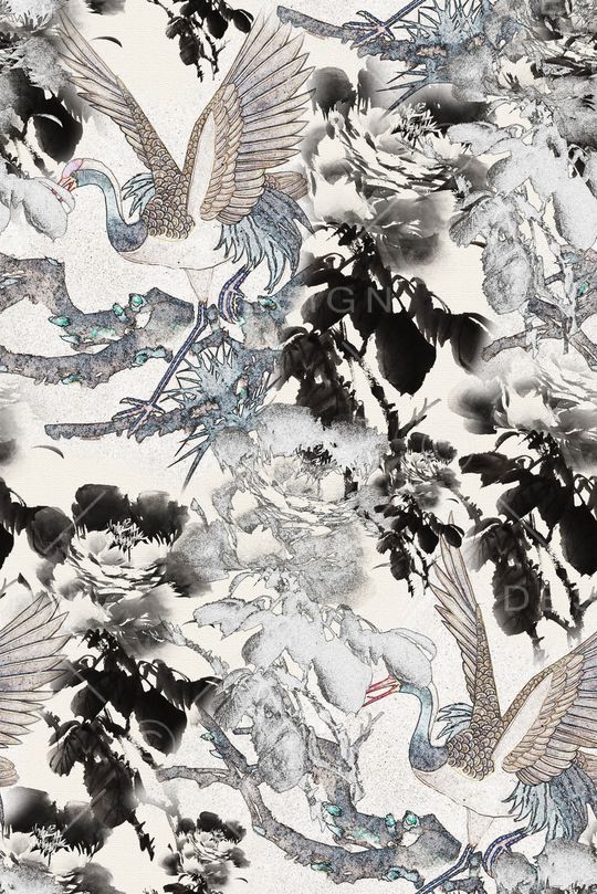 仙鹤印花华亿平台图片