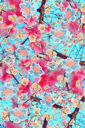 花卉印花华亿平台图片