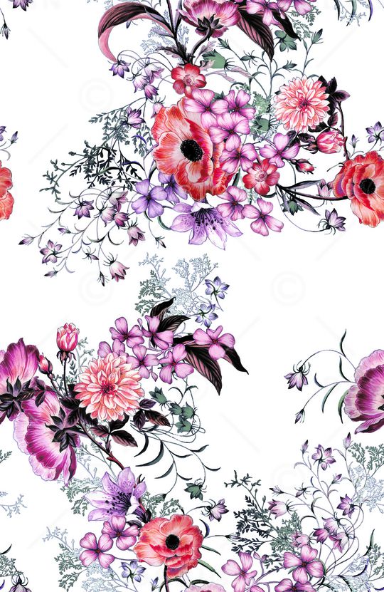 风格化花卉印花华亿平台图片