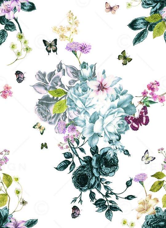 风格化花卉印花华亿平台图片