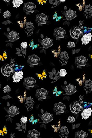 手绘花卉印花华亿平台图片