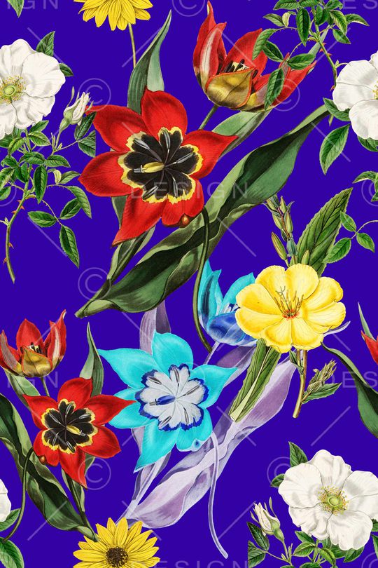 手绘花卉印花华亿平台图片