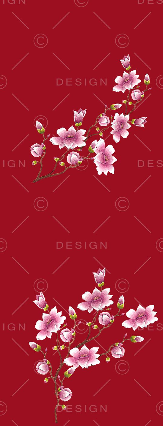 牡丹旗袍印花华亿平台图片