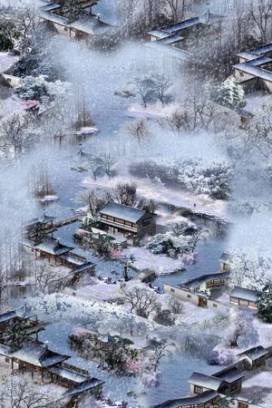 风景景观印花华亿平台图片