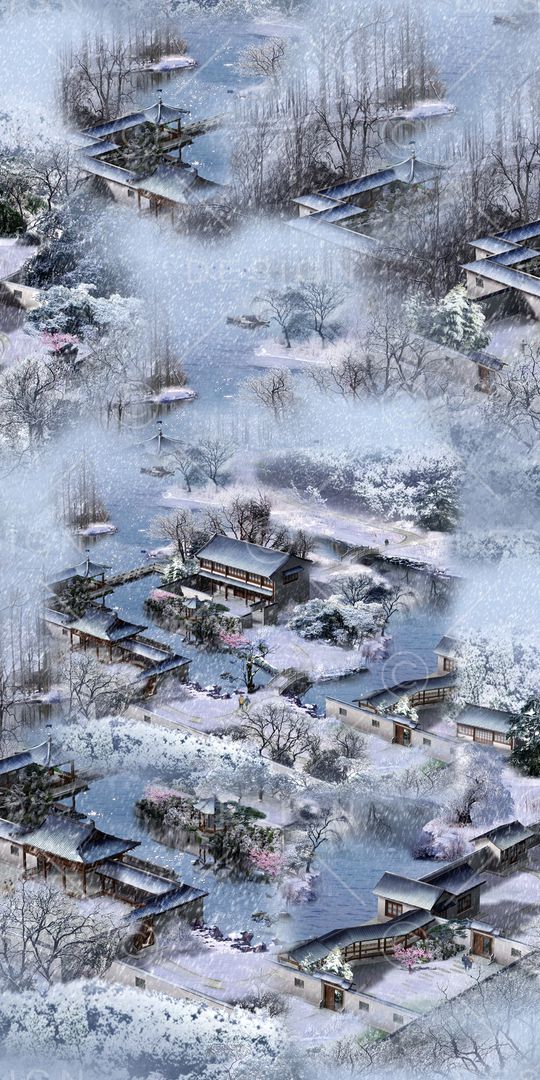 风景景观印花华亿平台图片