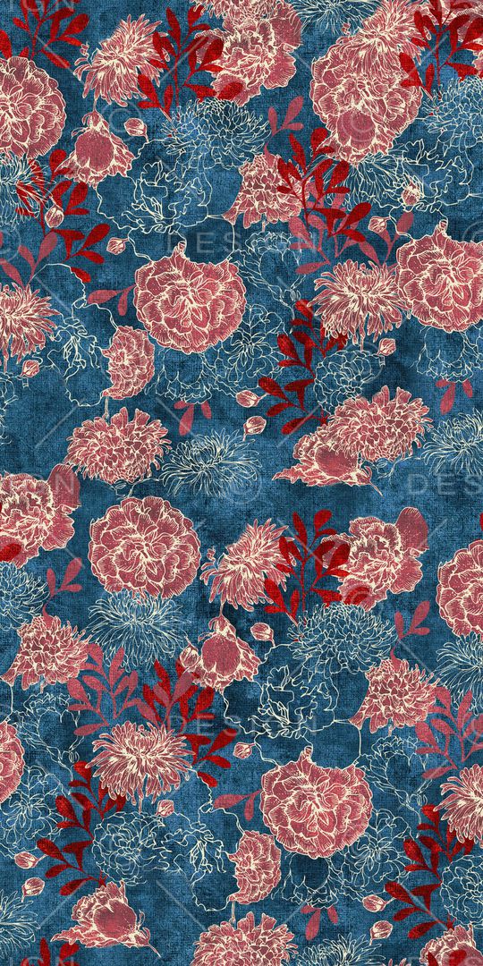 抽象花卉印花华亿平台图片