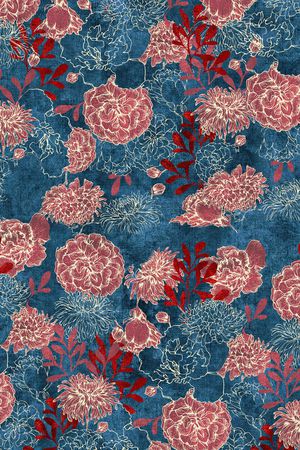 抽象花卉印花华亿平台图片