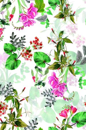 风格化花卉印花华亿平台图片