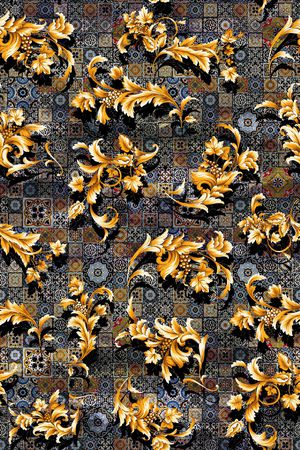 民族花纹印花华亿平台图片