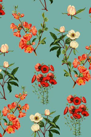 手绘花卉印花华亿平台图片