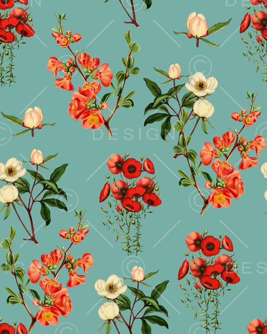 手绘花卉印花华亿平台图片