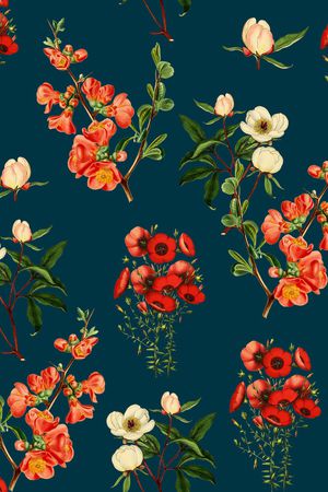 手绘花卉印花华亿平台图片