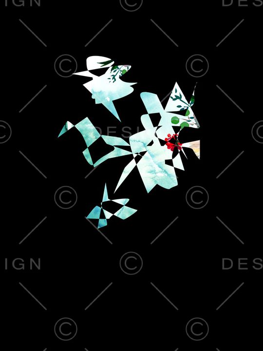 抽象花卉印花华亿平台图片