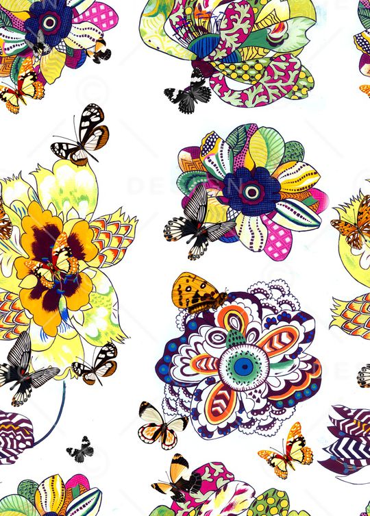 抽象花卉印花华亿平台图片