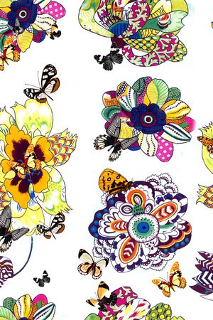 抽象花卉印花华亿平台图片