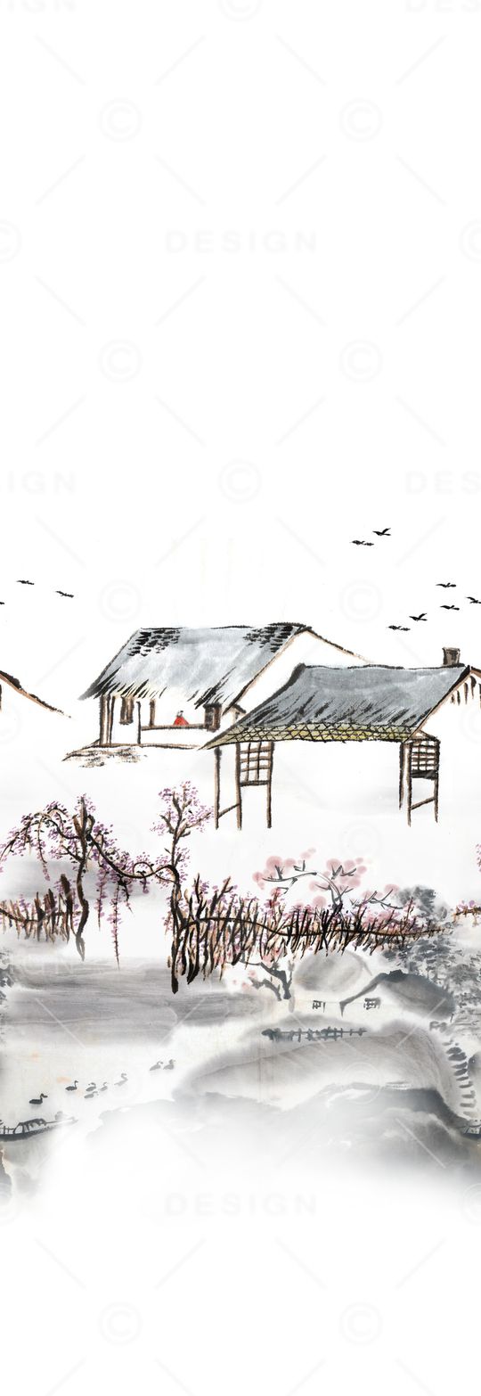 水墨江南印花华亿平台图片