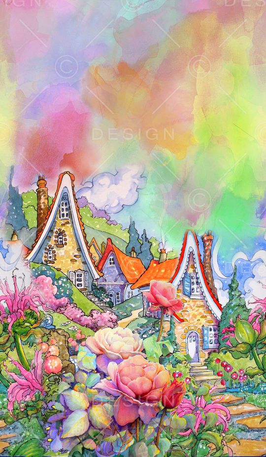 风景景观印花华亿平台图片