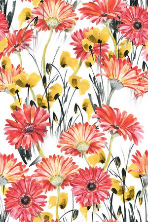 水彩花卉印花华亿平台图片