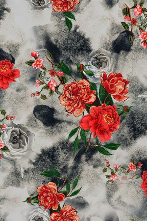 水彩花卉印花华亿平台图片