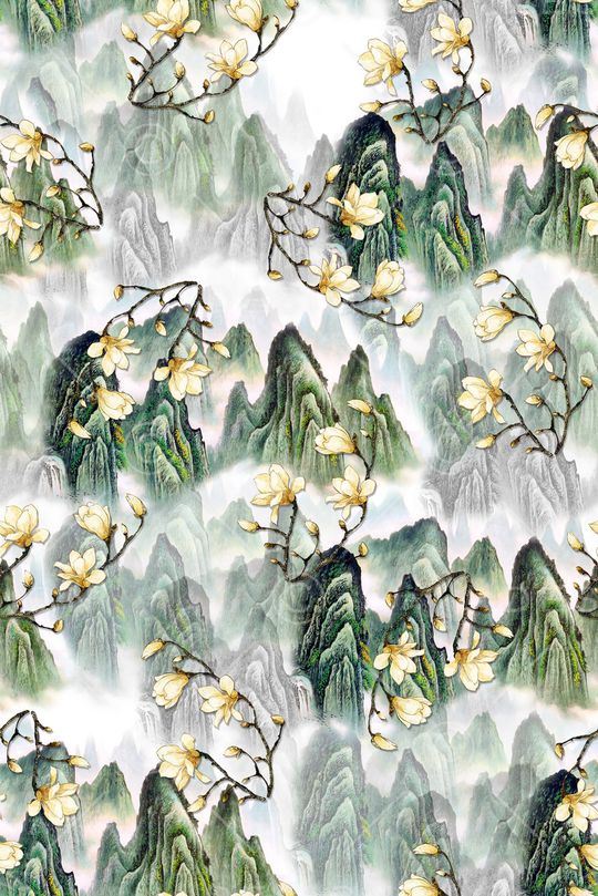 玉兰花印花华亿平台图片