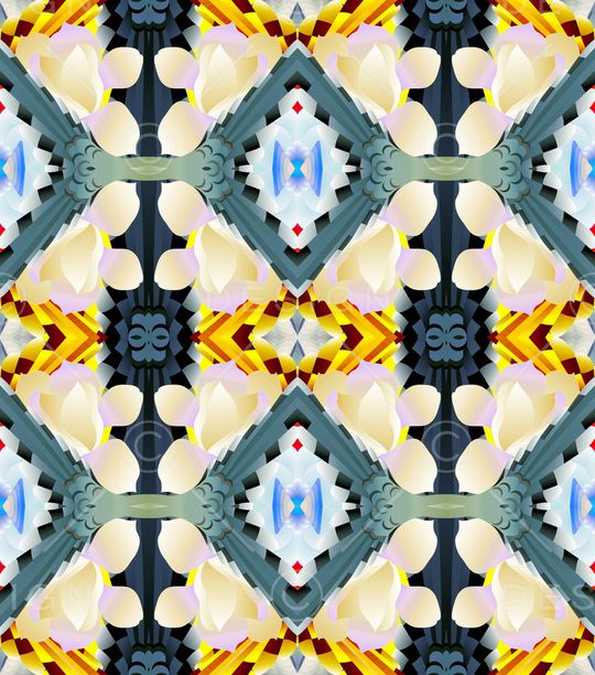 抽象花卉印花华亿平台图片