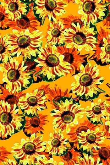 向日葵印花华亿平台图片