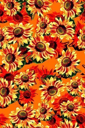 向日葵印花华亿平台图片