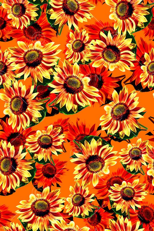 向日葵印花华亿平台图片