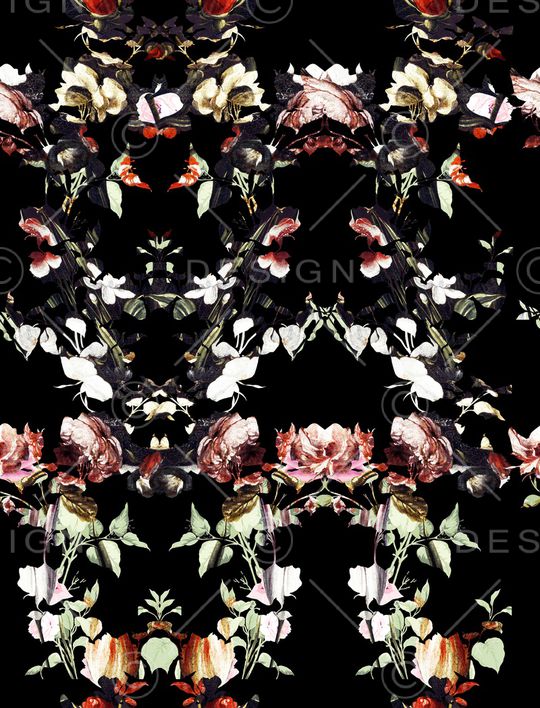 抽象花卉印花华亿平台图片