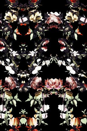 抽象花卉印花华亿平台图片