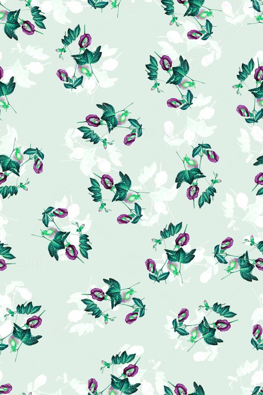 水彩花卉印花华亿平台图片