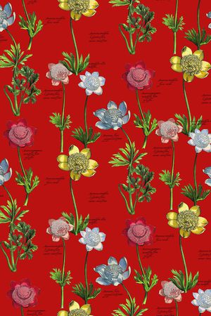 手绘花卉印花华亿平台图片