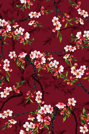 手绘花卉印花华亿平台图片