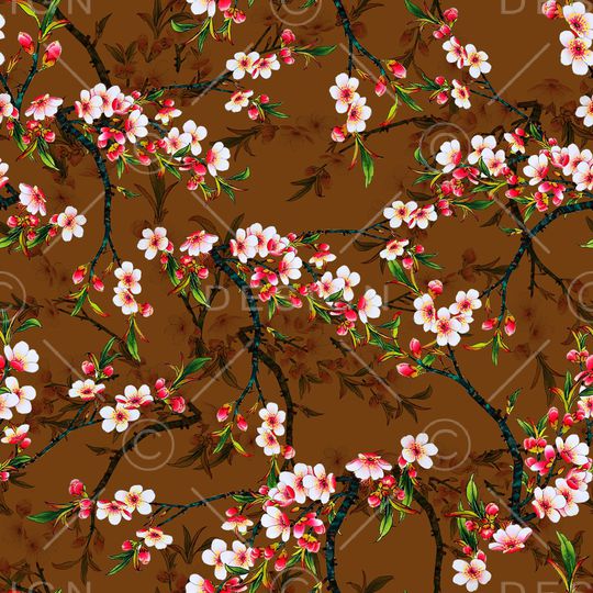 手绘花卉印花华亿平台图片