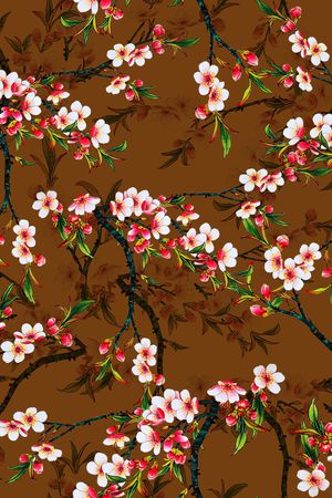 手绘花卉印花华亿平台图片